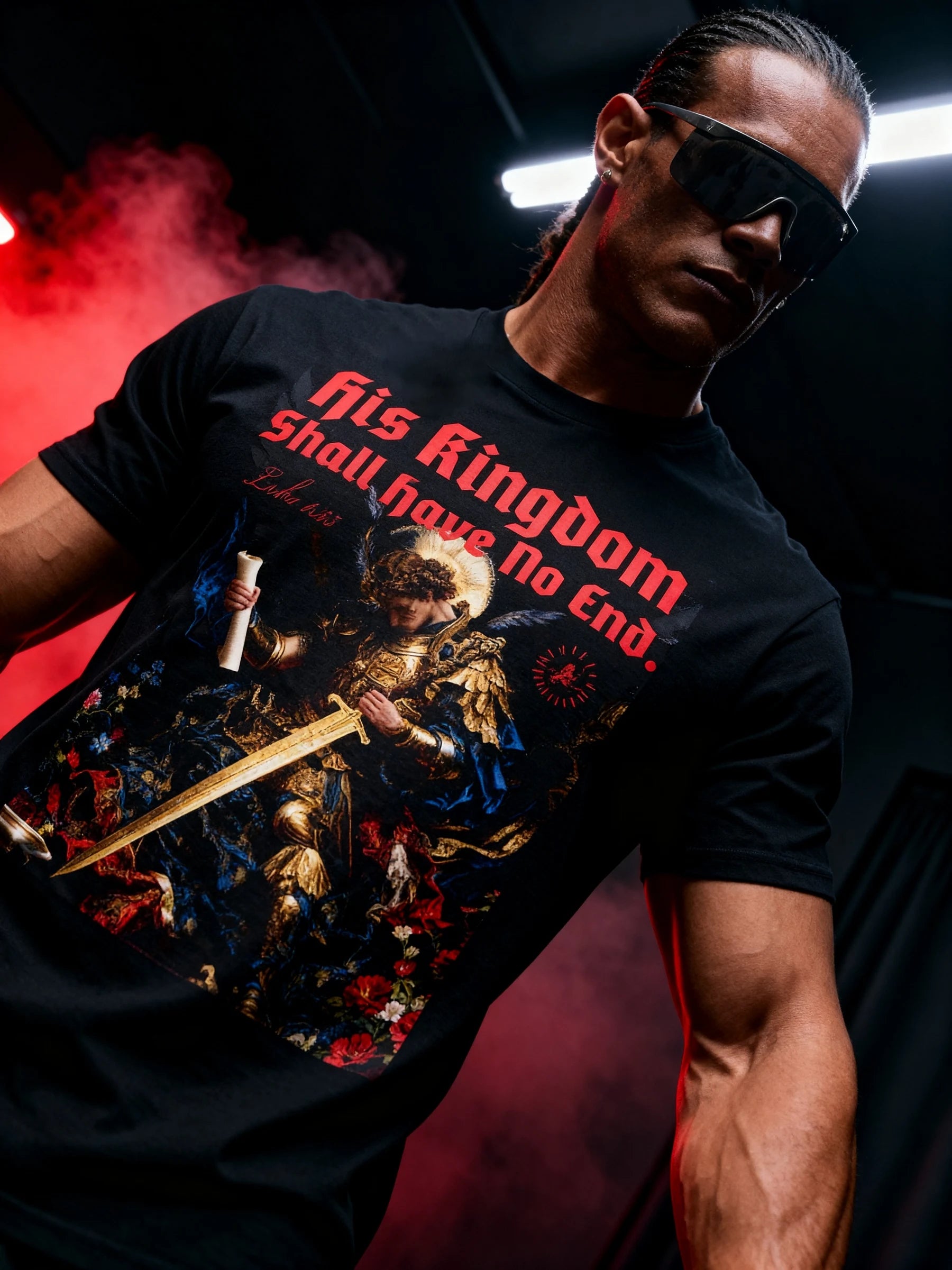 Saint Michael God's Kingdom Workout Shirt Lifestyle — Men's Athletic Apparel with Warrior Clothing Aesthetic by Warface Athletics
