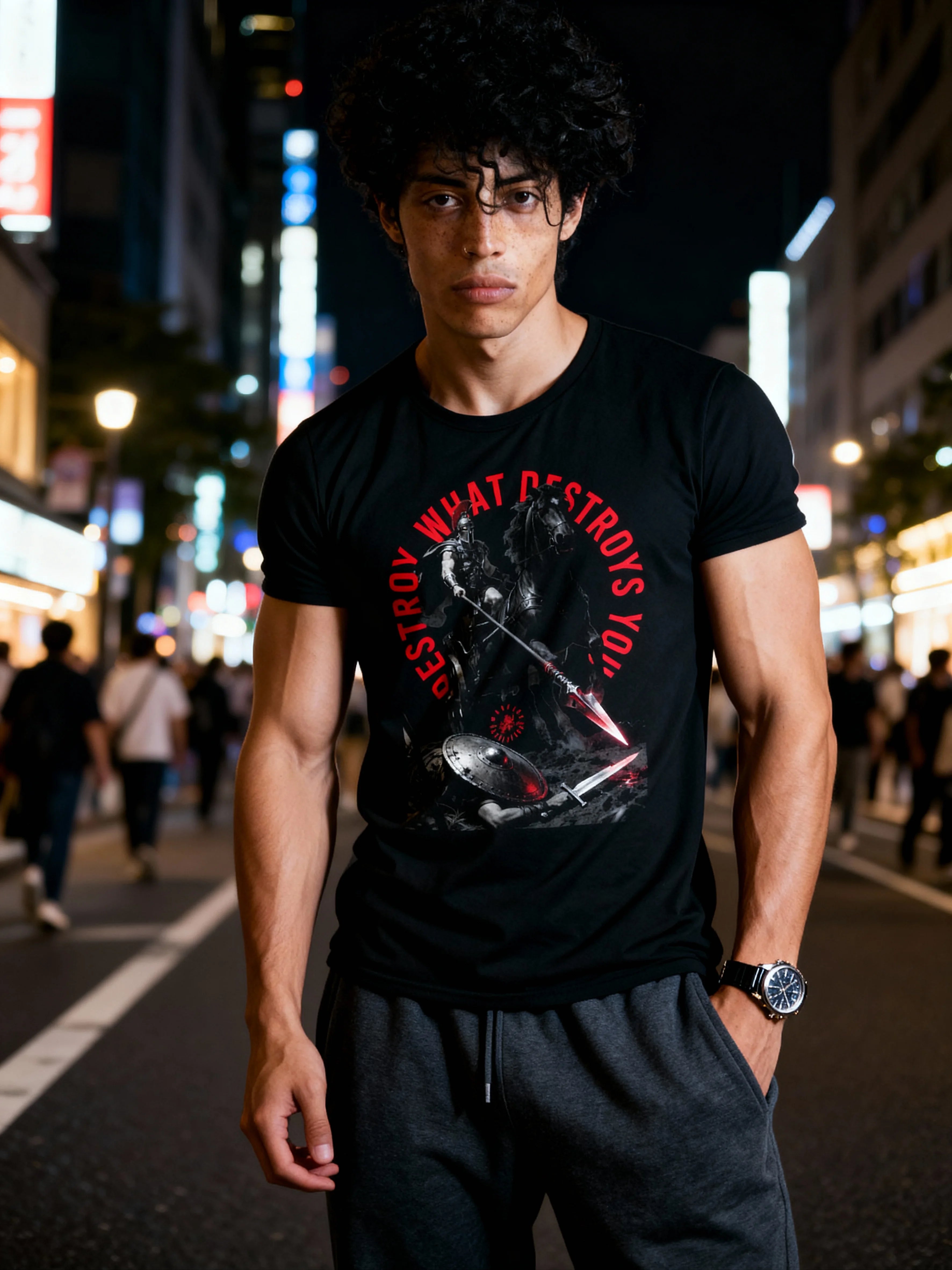 Spartan war horse gym shirt city lifestyle – men's graphic tee streetwear, athletic apparel for men. Warface Athletics.