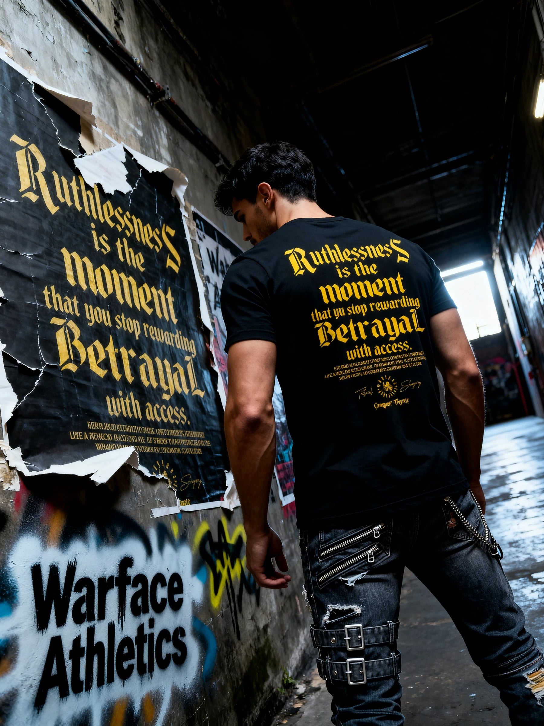 Ruthless Warrior Mindset Shirt Lifestyle — Men's Stoicism T-Shirt with Inspirational Quote by Warface Athletics
