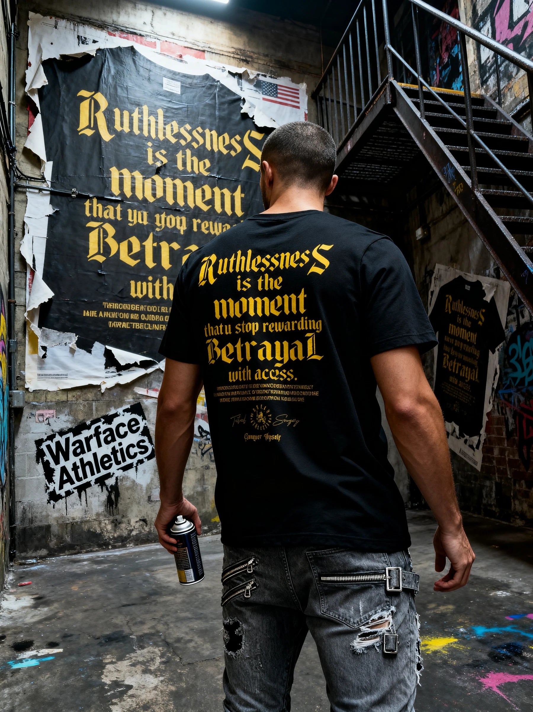 Ruthless Graphic Tee Lifestyle — Men's Workout Shirts for Men with Stoic Mindset Quote by Warface Athletics