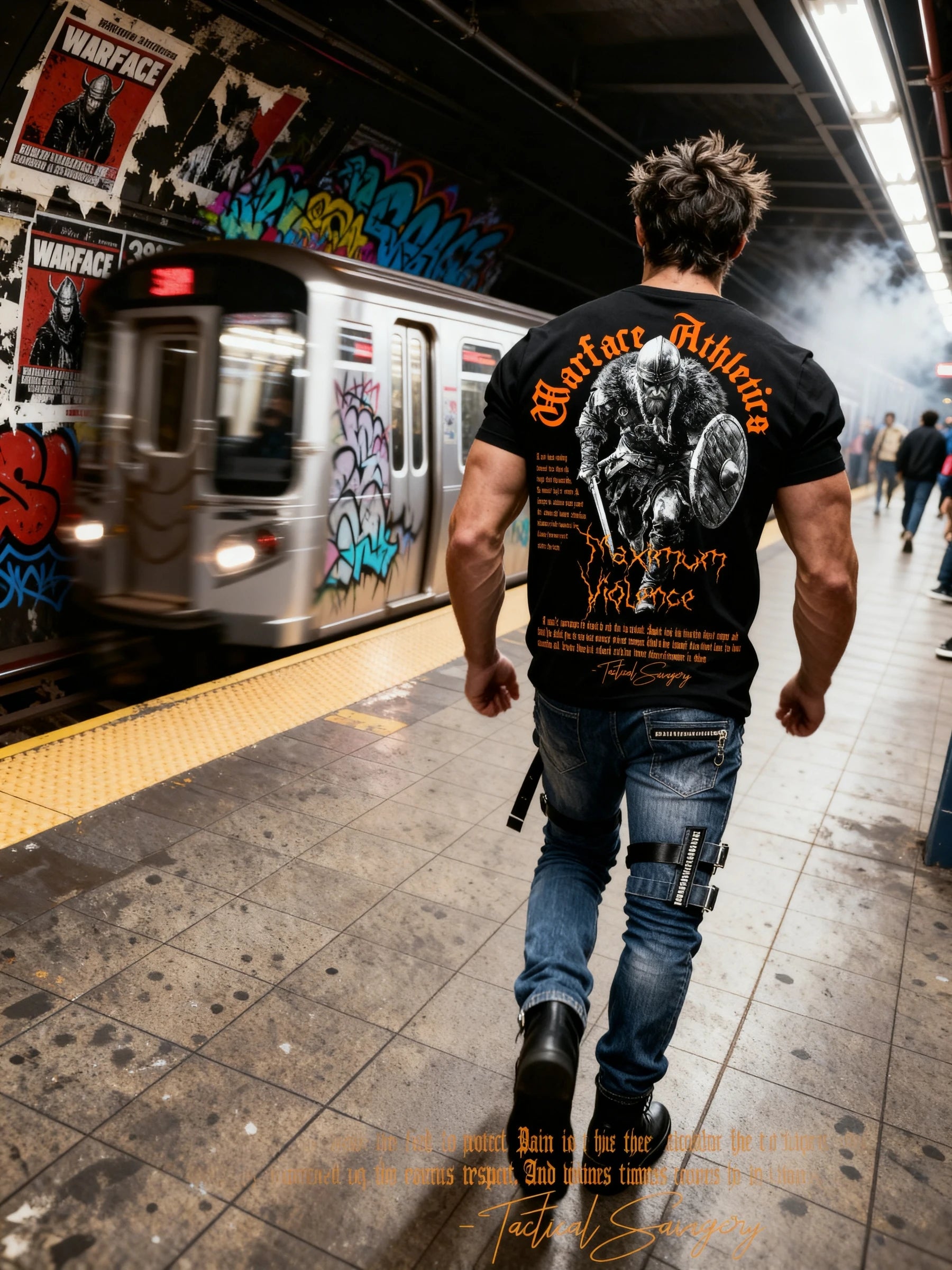 Viking Warrior Mindset Shirt Lifestyle — Men's Workout Shirts for Men with Norse Graphic by Warface Athletics