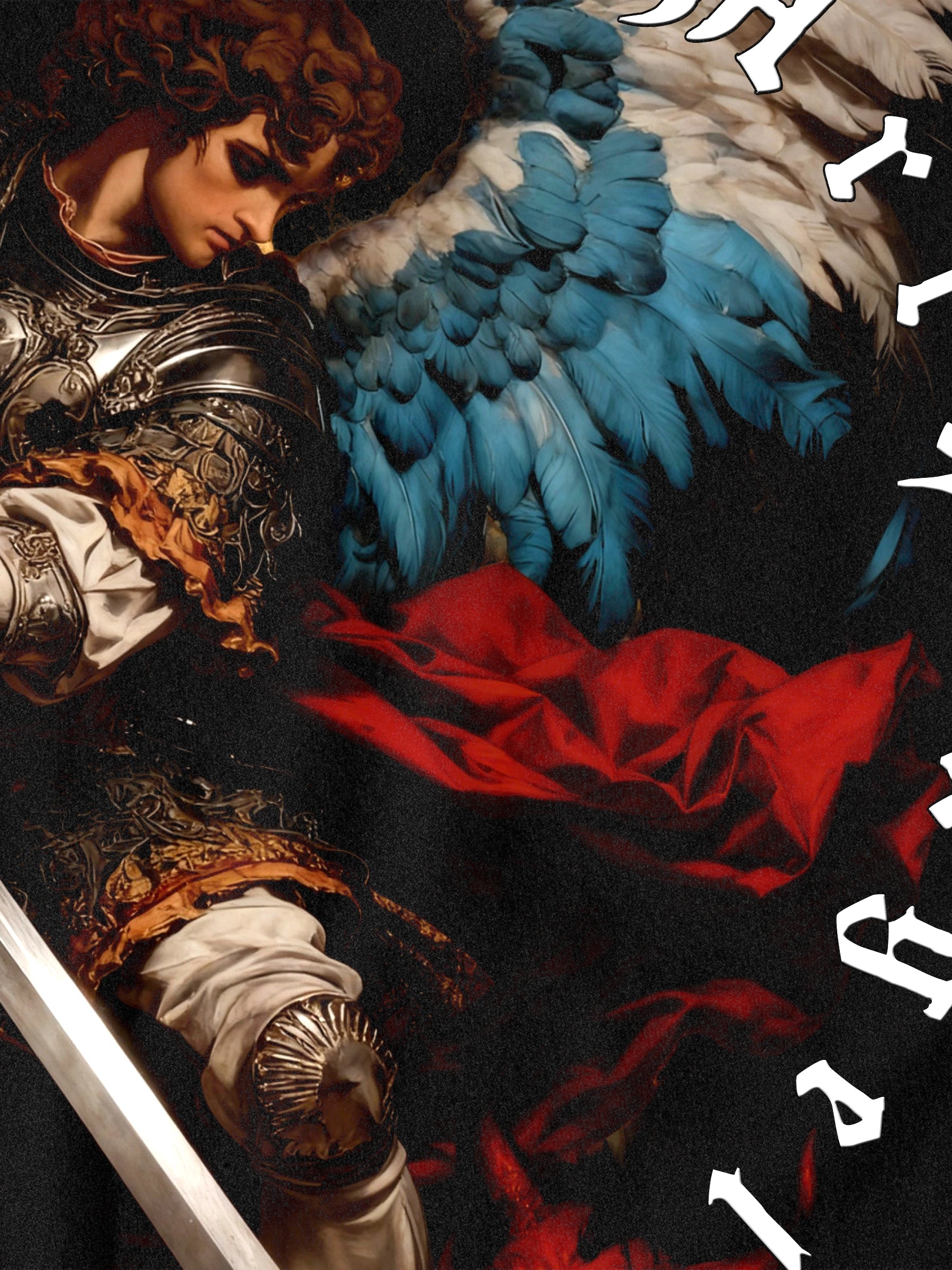 Saint Michael Defend Us in Battle Graphic Tee — Men's St. Michael Shirt with Archangel Warrior Print by Warface Athletics