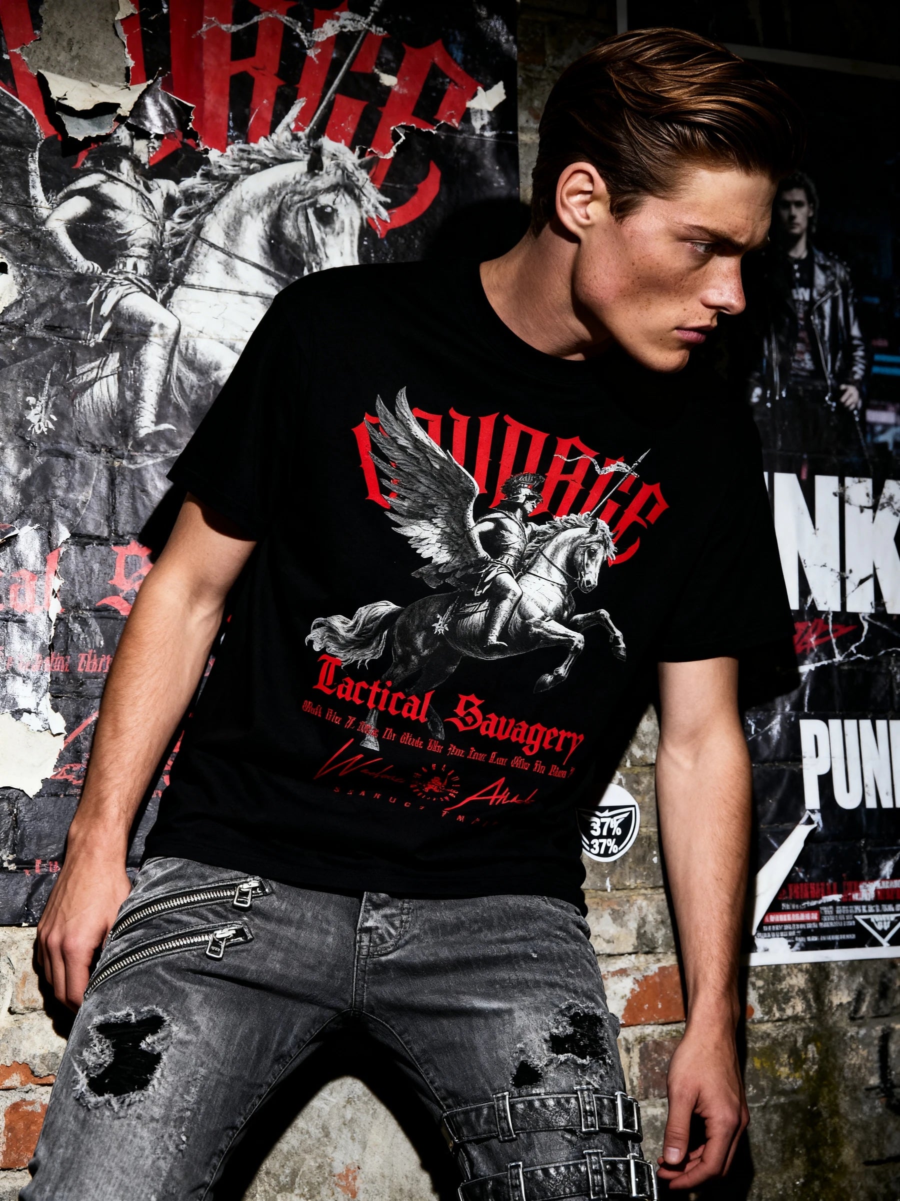 Bellerophon Pegasus Gym Shirt Lifestyle — Men's Greek Warrior T-Shirt with Motivational Quote by Warface Athletics