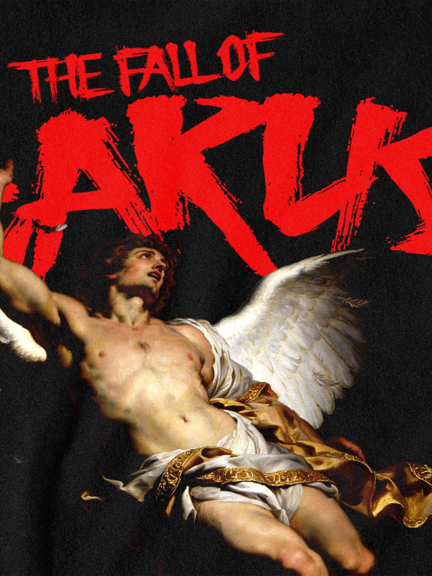 Fall of Icarus Text Shirt Detail — Men's Graphic Tee for Guys with Greek Mythology Warrior Print by Warface Athletics