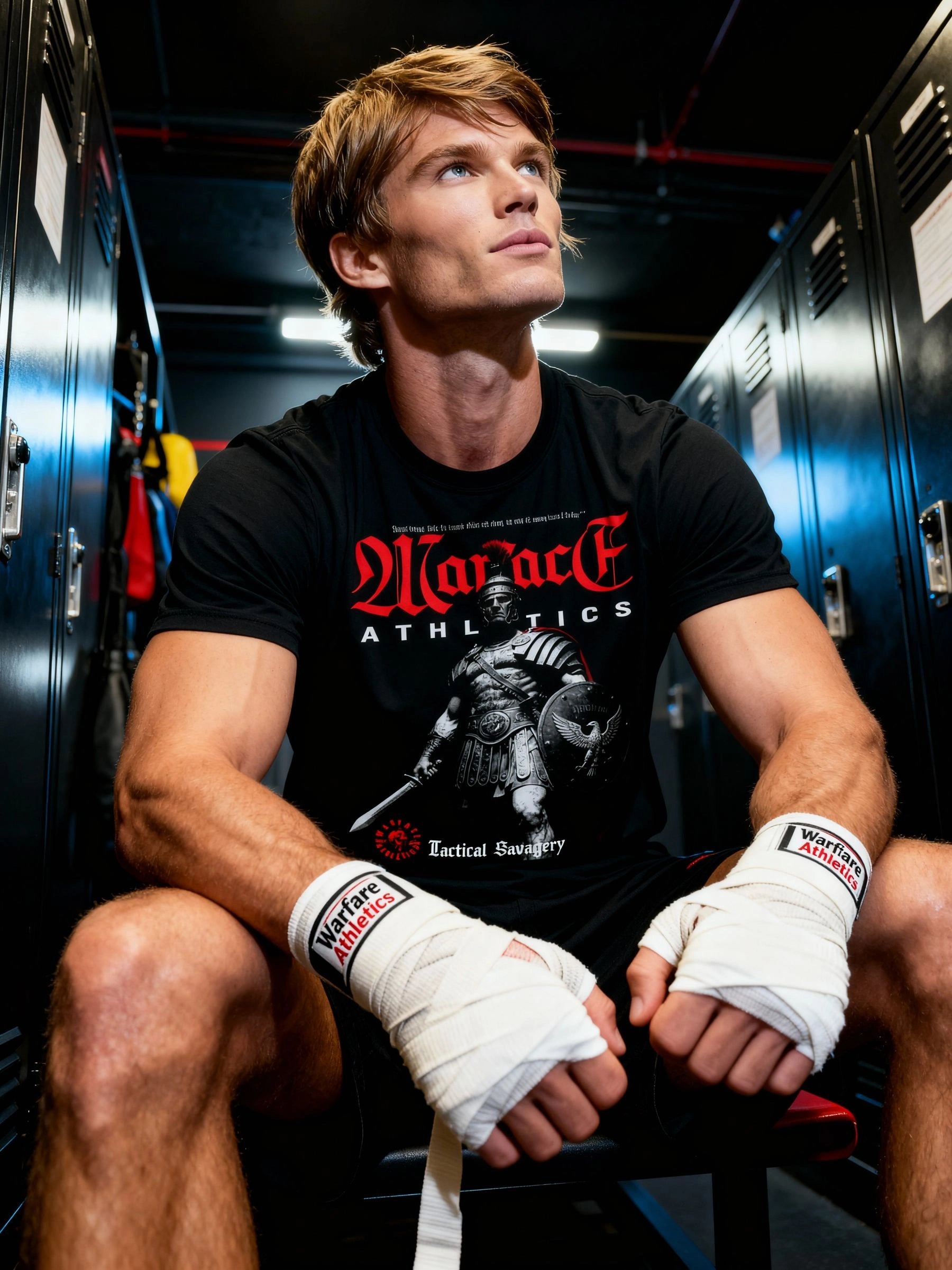 Roman Centurion Graphic Tee Lifestyle — Men's Gladiator T-Shirt with Stoic Quote by Warface Athletics