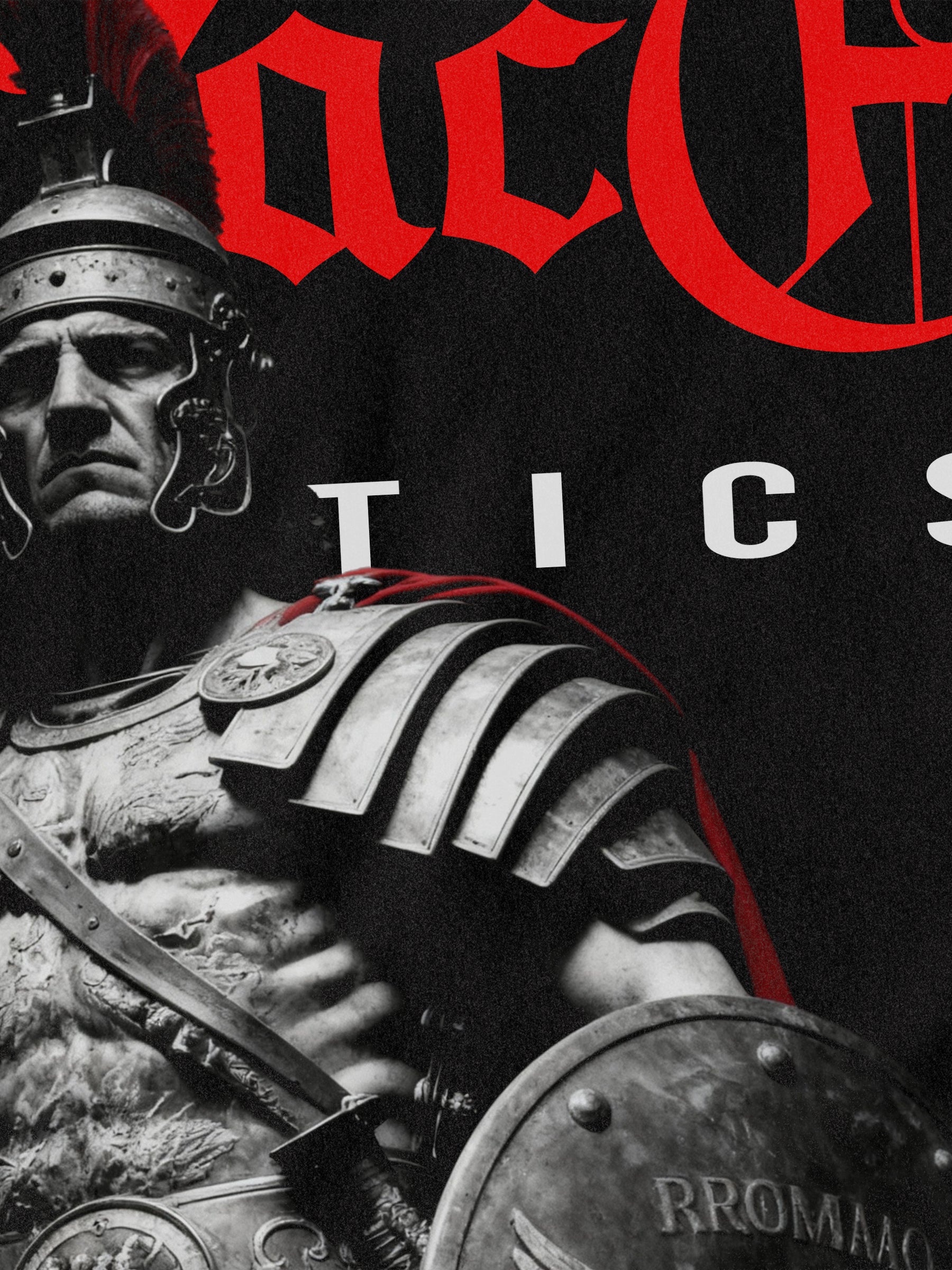 Roman Centurion T-Shirt Display — Men's Roman Gladiator T-Shirt with Warrior Print by Warface Athletics