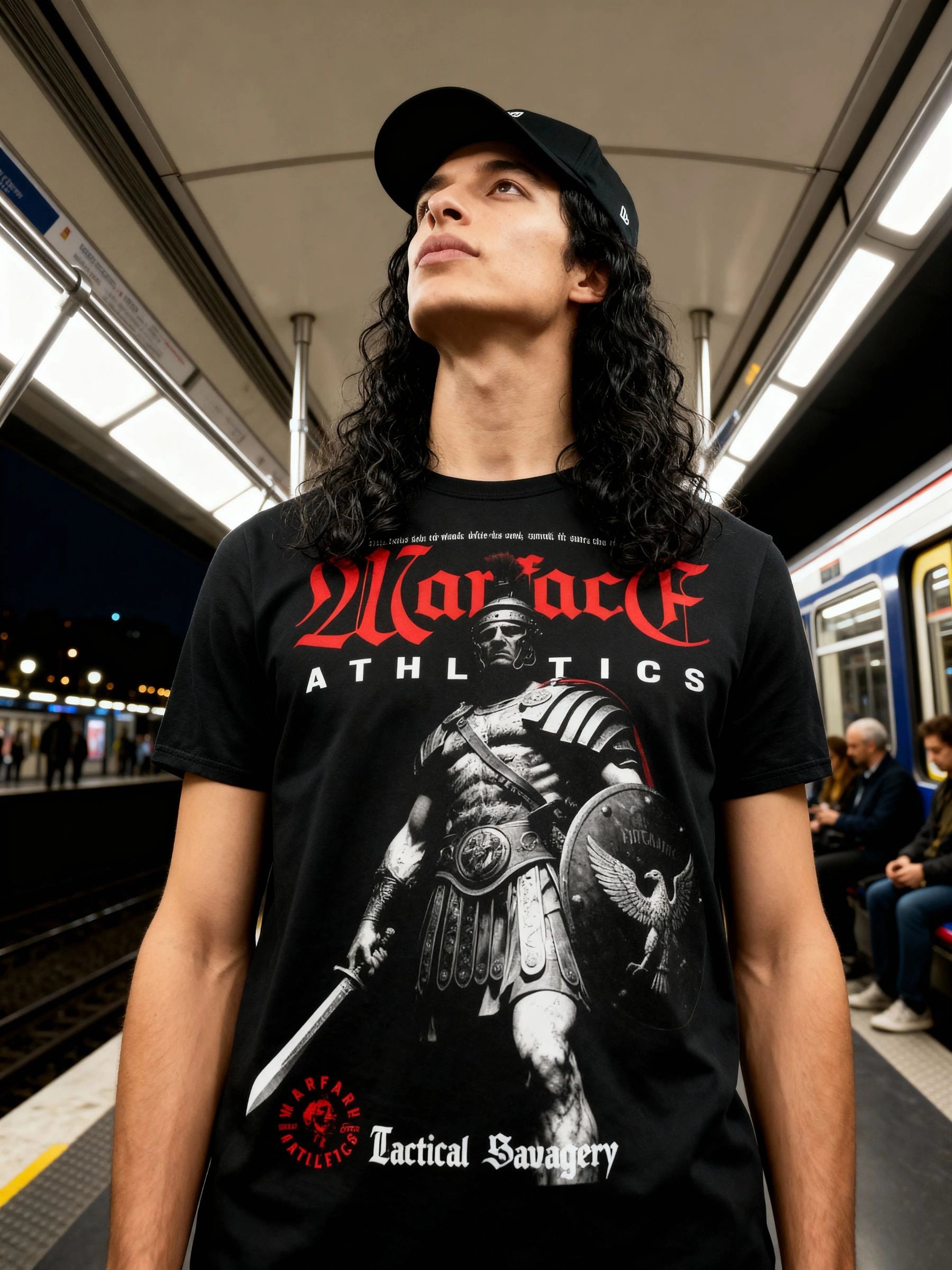 Roman Centurion Tee Lifestyle — Men's Athleisure Clothing with Roman Gladiator T-Shirt Graphic by Warface Athletics