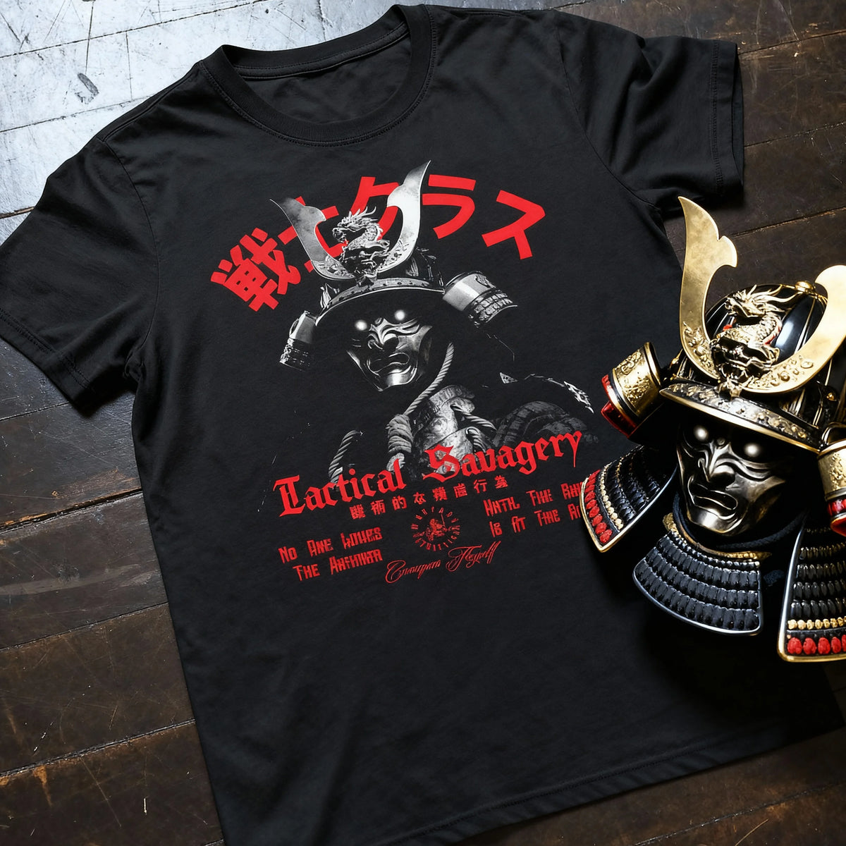 Samurai Warrior Tee | Men's Tactical Savagery Heavyweight Gym Shirt