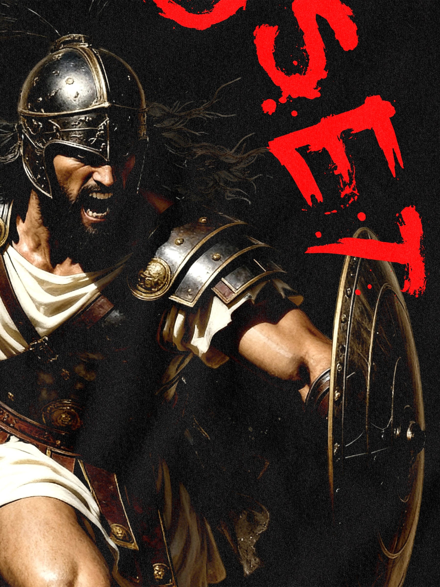 Savage Mindset T-Shirt Display — Men's Gladiator T-Shirt with Warrior Mindset Shirt Print by Warface Athletics