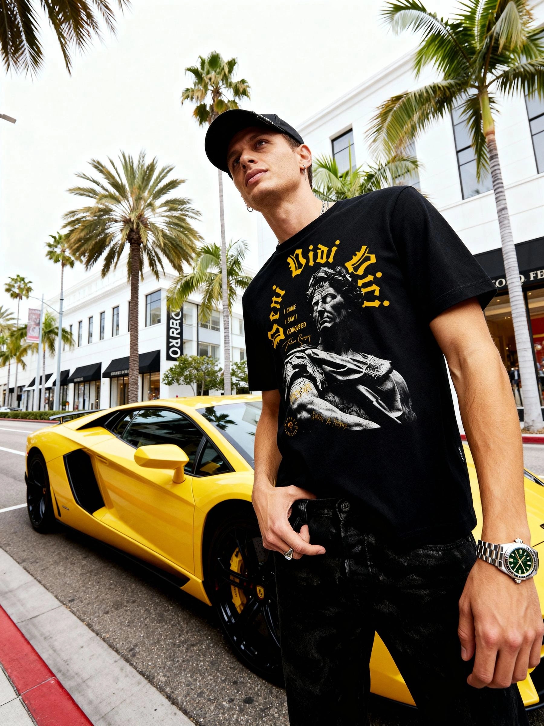 Veni Vidi Vici Graphic Tee Lifestyle — Men's Julius Caesar T-Shirt with Latin Quote by Warface Athletics