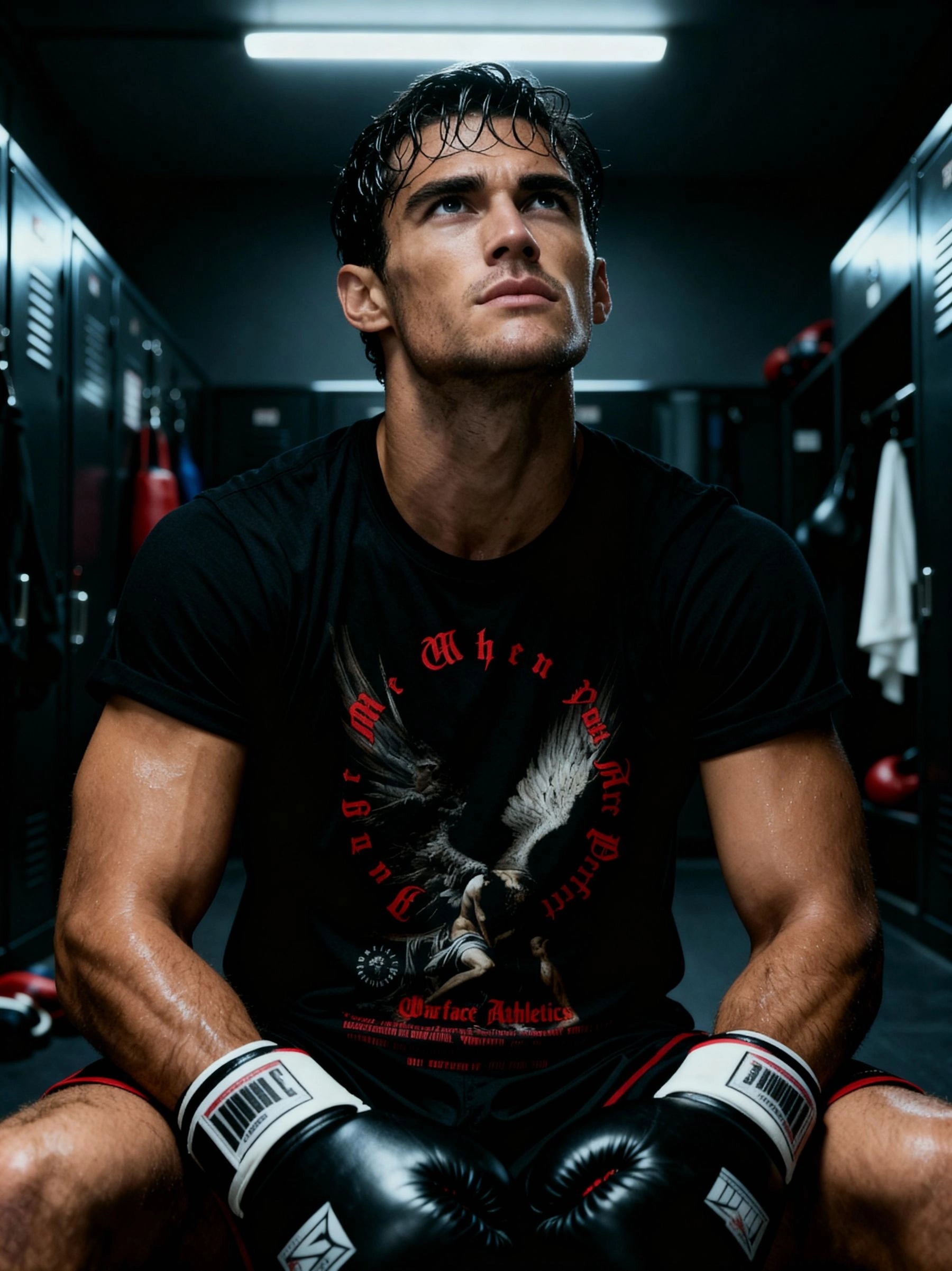Fallen Angel Warrior Clothing Display — Men's Christian Clothing Apparel with Angel Graphic by Warface Athletics
