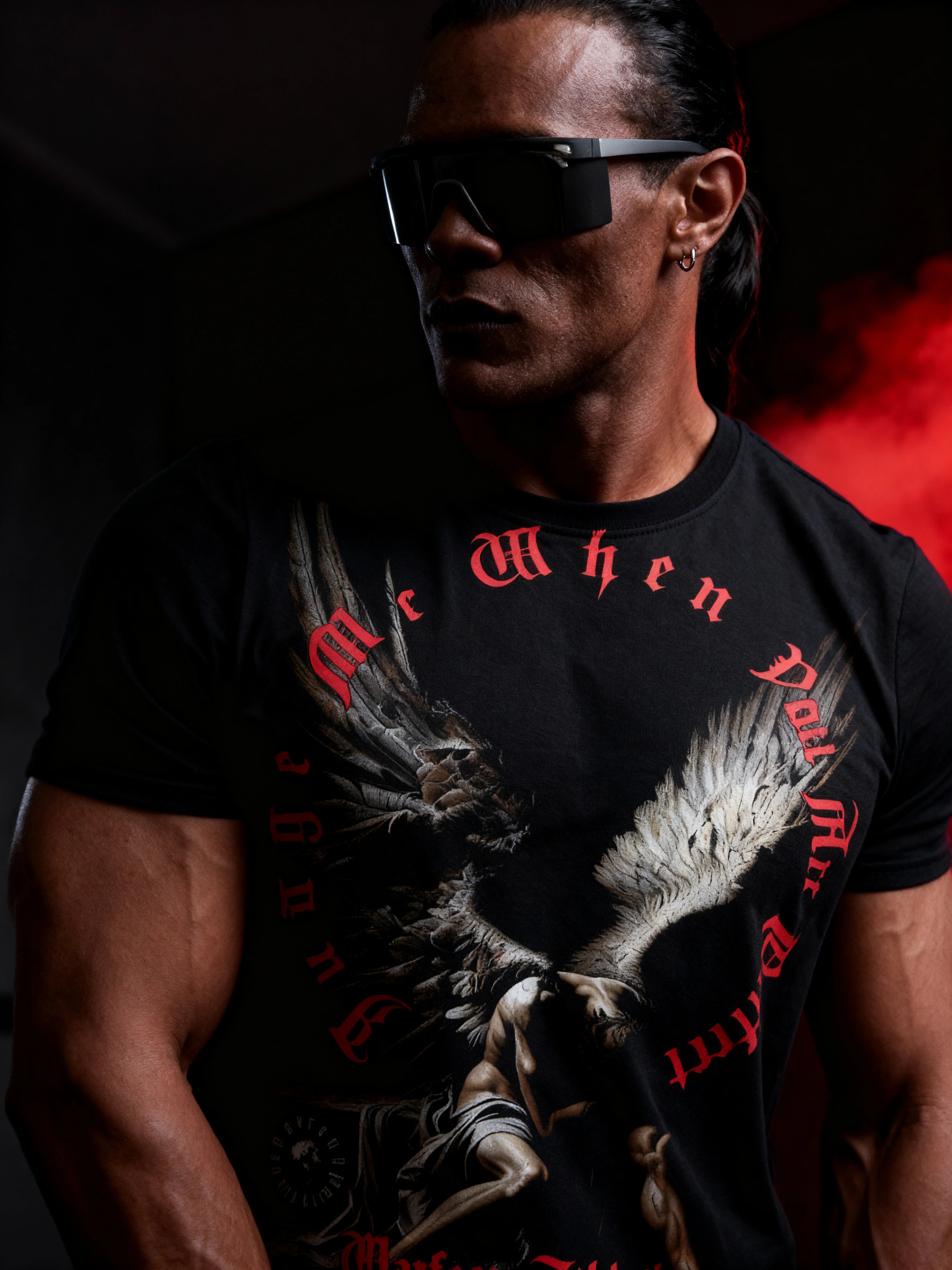 Warface Athletics Fallen Angel Christian Apparel — Men's Angel T-Shirt with Stoic Motivational Quote