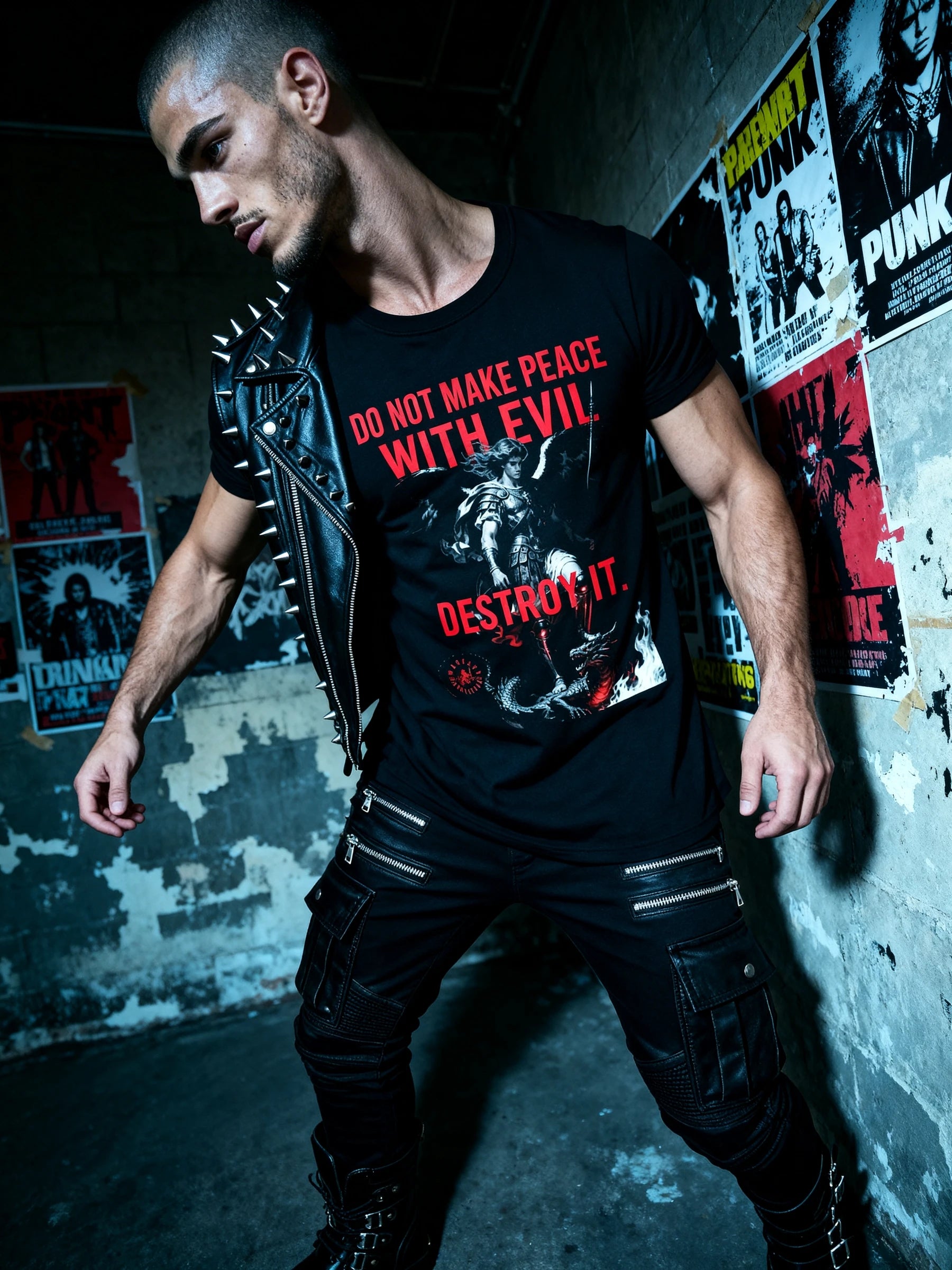 Saint Michael Archangel Graphic Tee Lifestyle — Men's Streetwear Athleisure Clothing by Warface Athletics