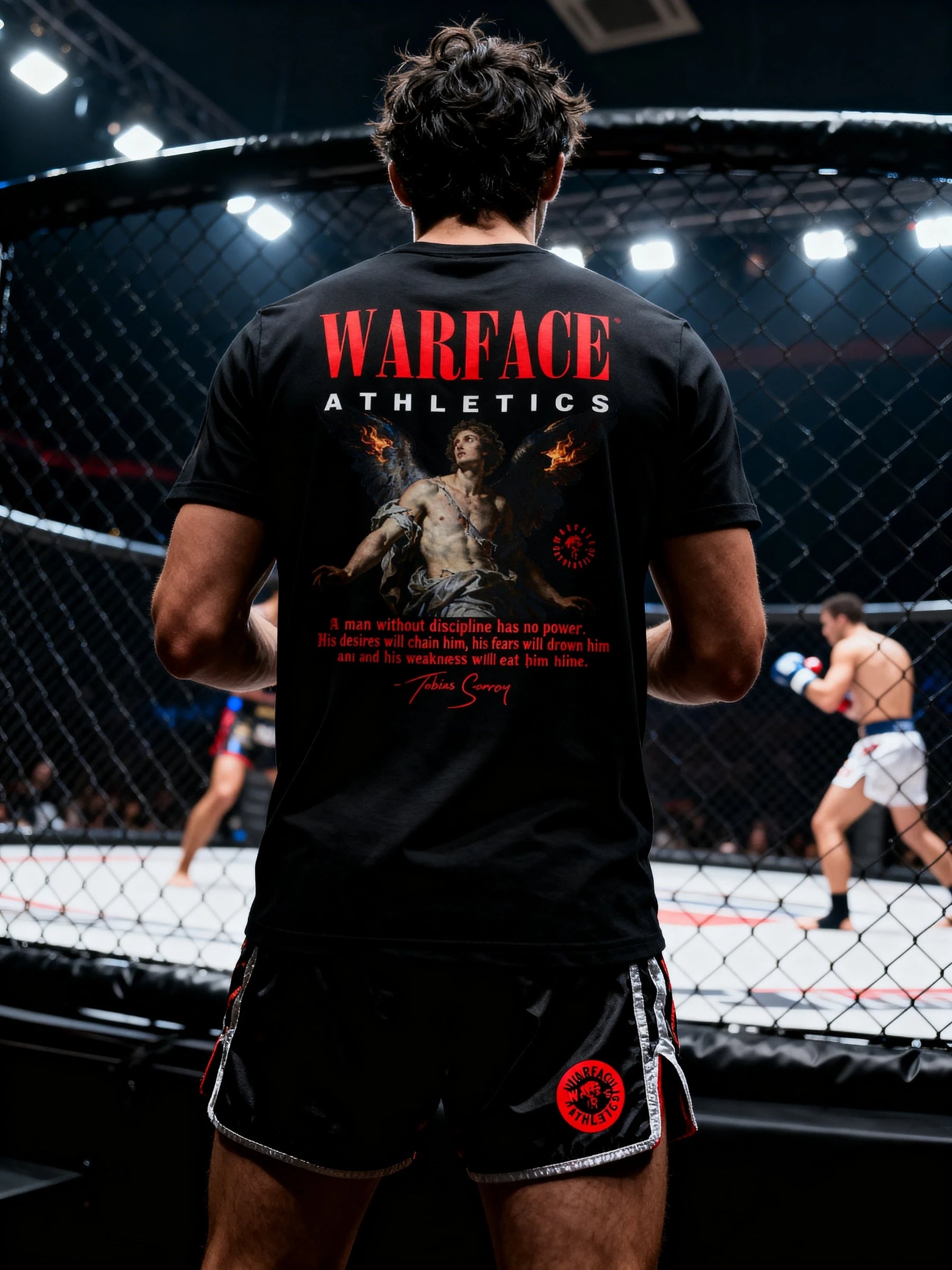 Fallen Angel Graphic Tee Lifestyle — Men's Athleisure Clothing with Stoic Motivational Quote by Warface Athletics
