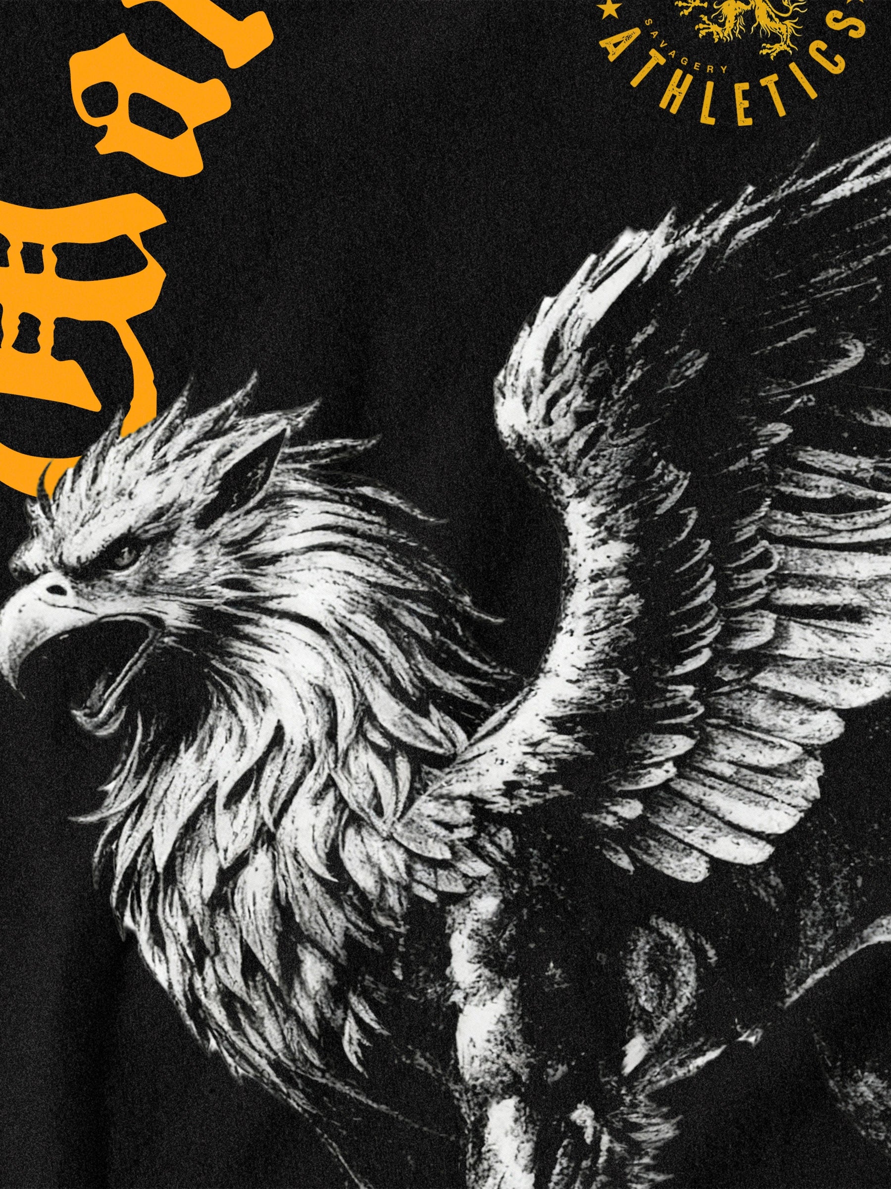 Vigilance Eagle Graphic Close-Up — Men's Stoic Quote T-Shirt with a Griffin Warrior Print by Warface Athletics