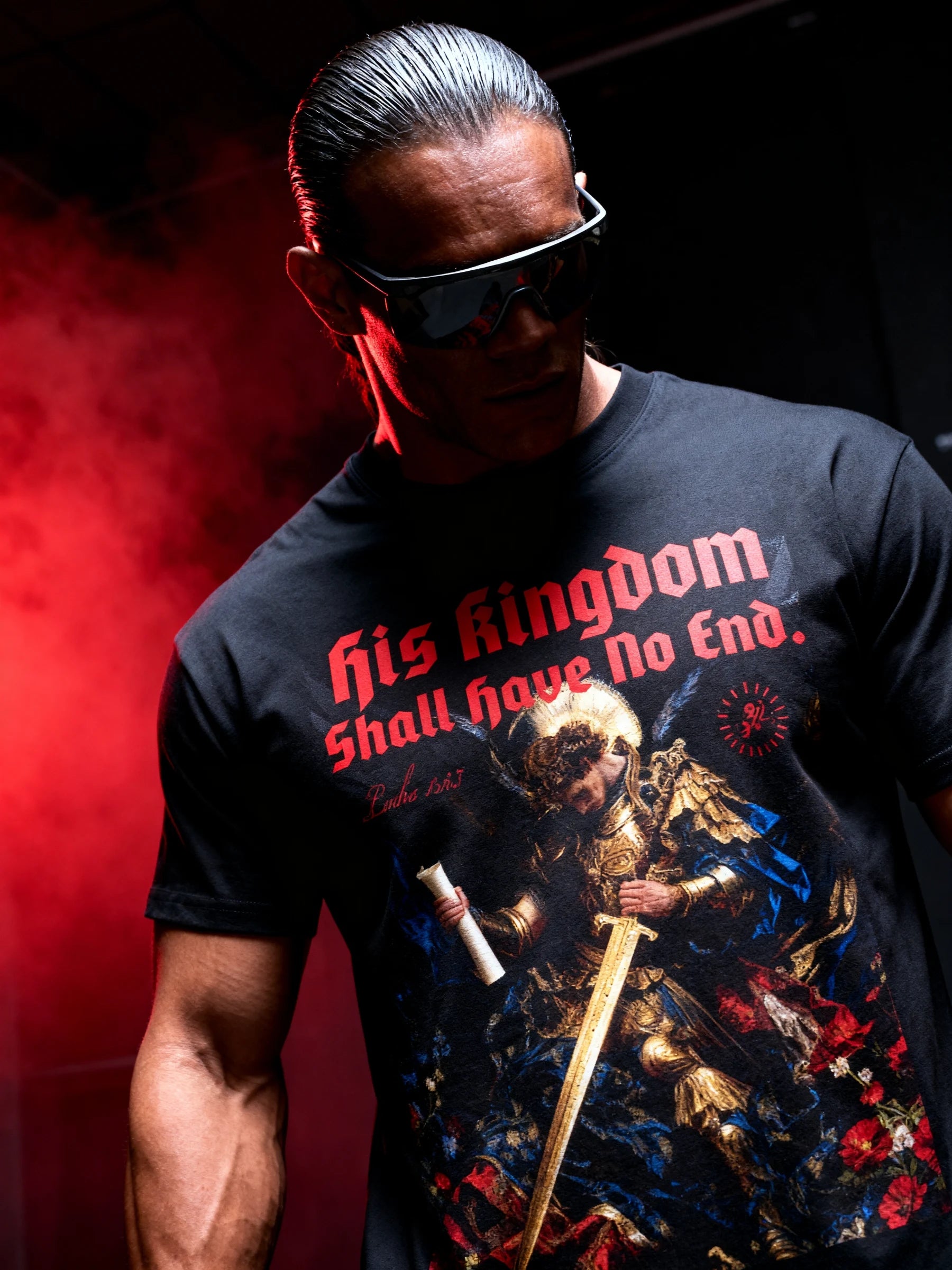 St. Michael God's Kingdom Gym T-Shirt Lifestyle — Men's Exercise Tee with Quotes on Stoicism by Warface Athletics