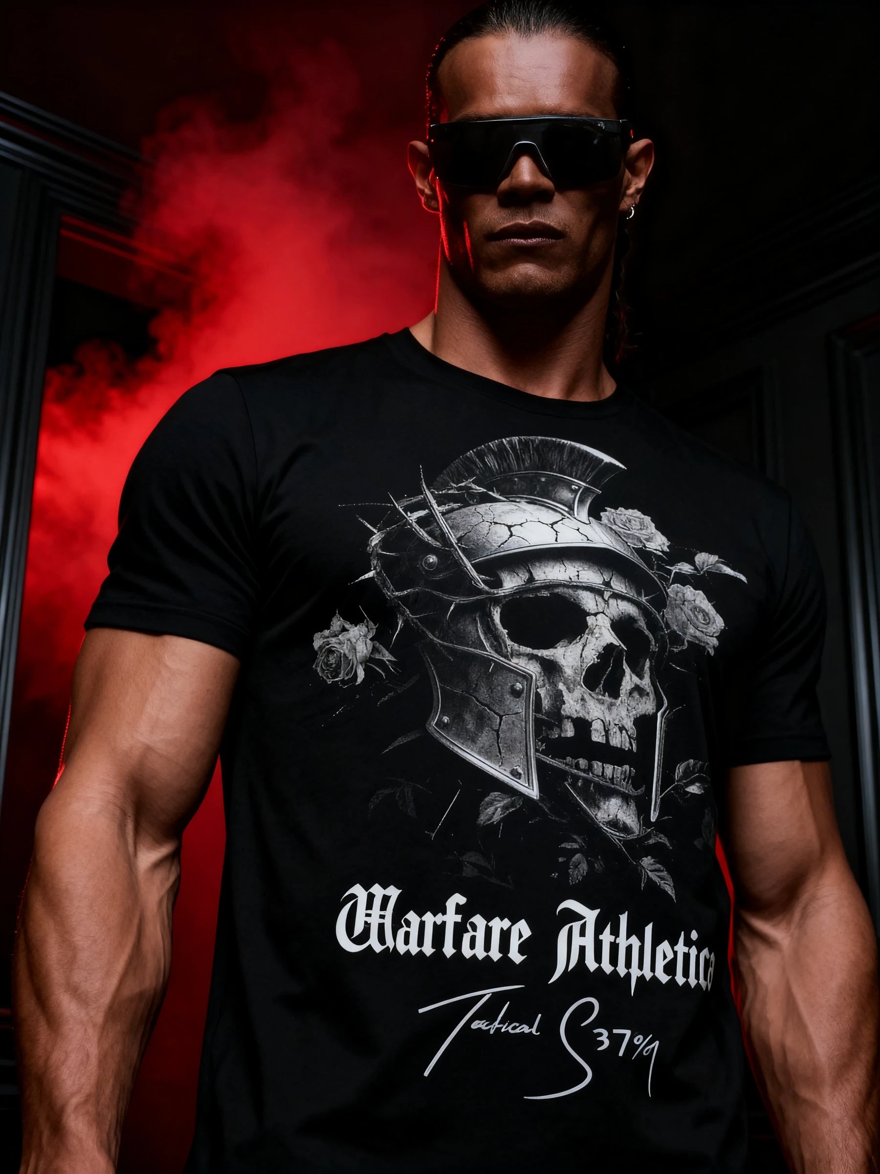 Spartan skull Graphic Tee Lifestyle — Men's Spartan Warrior T-Shirt with Stoic Quote by Warface Athletics