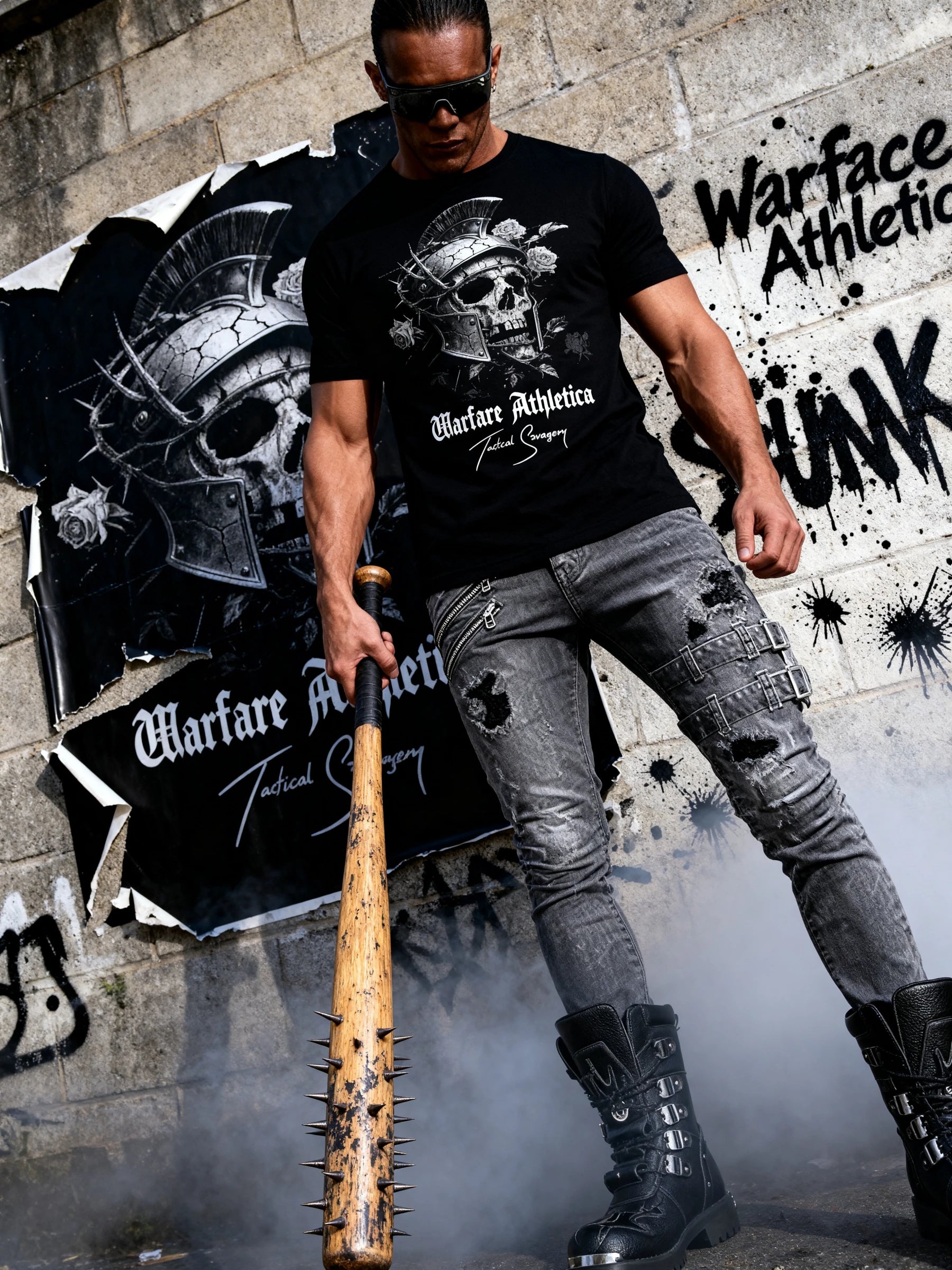 Spartan Gym Shirt Lifestyle — Men's Warrior Mindset Shirt with Gladiator Graphic by Warface Athletics