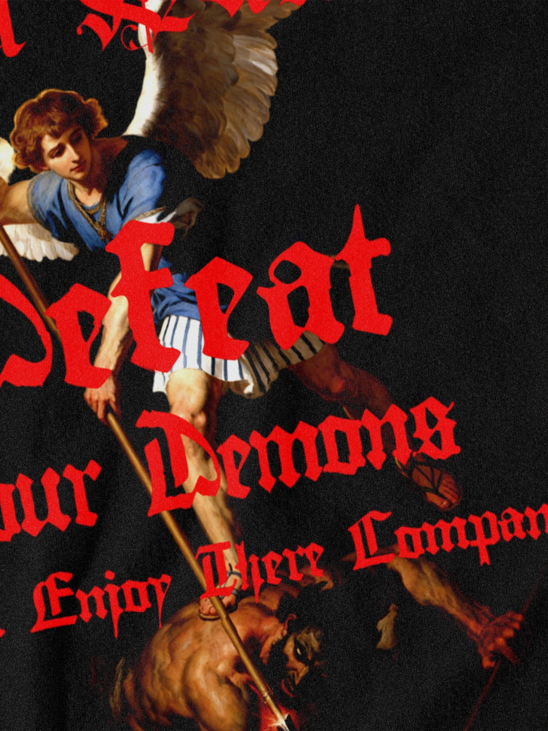 St. Michael Shirt Text Detail — Men's Graphic Tee for Guys with Motivational Quote and Warrior Print by Warface Athletics