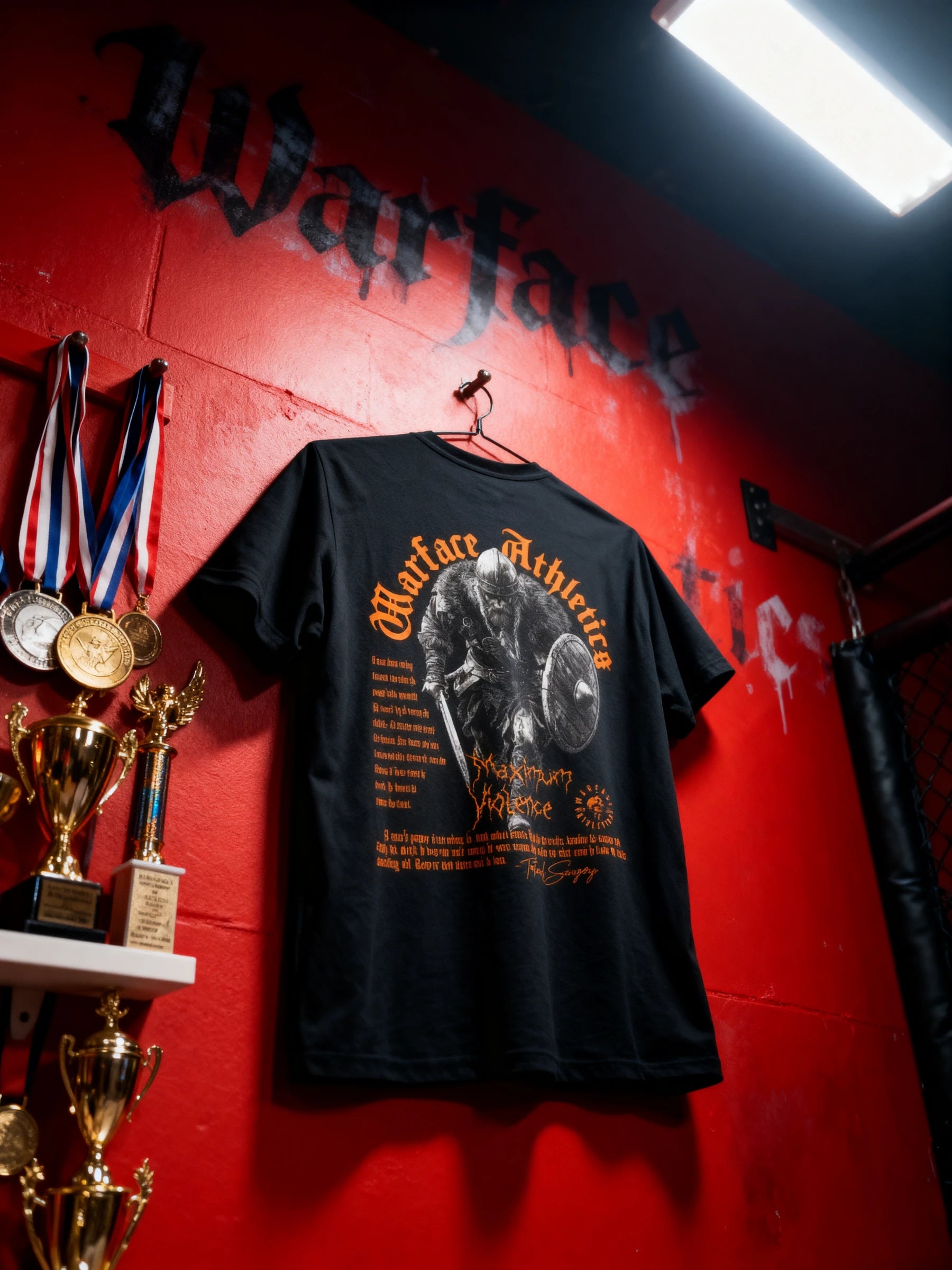 Viking Graphic Tee Display — Men's Viking T-Shirt with Warrior Clothing Aesthetic by Warface Athletics
