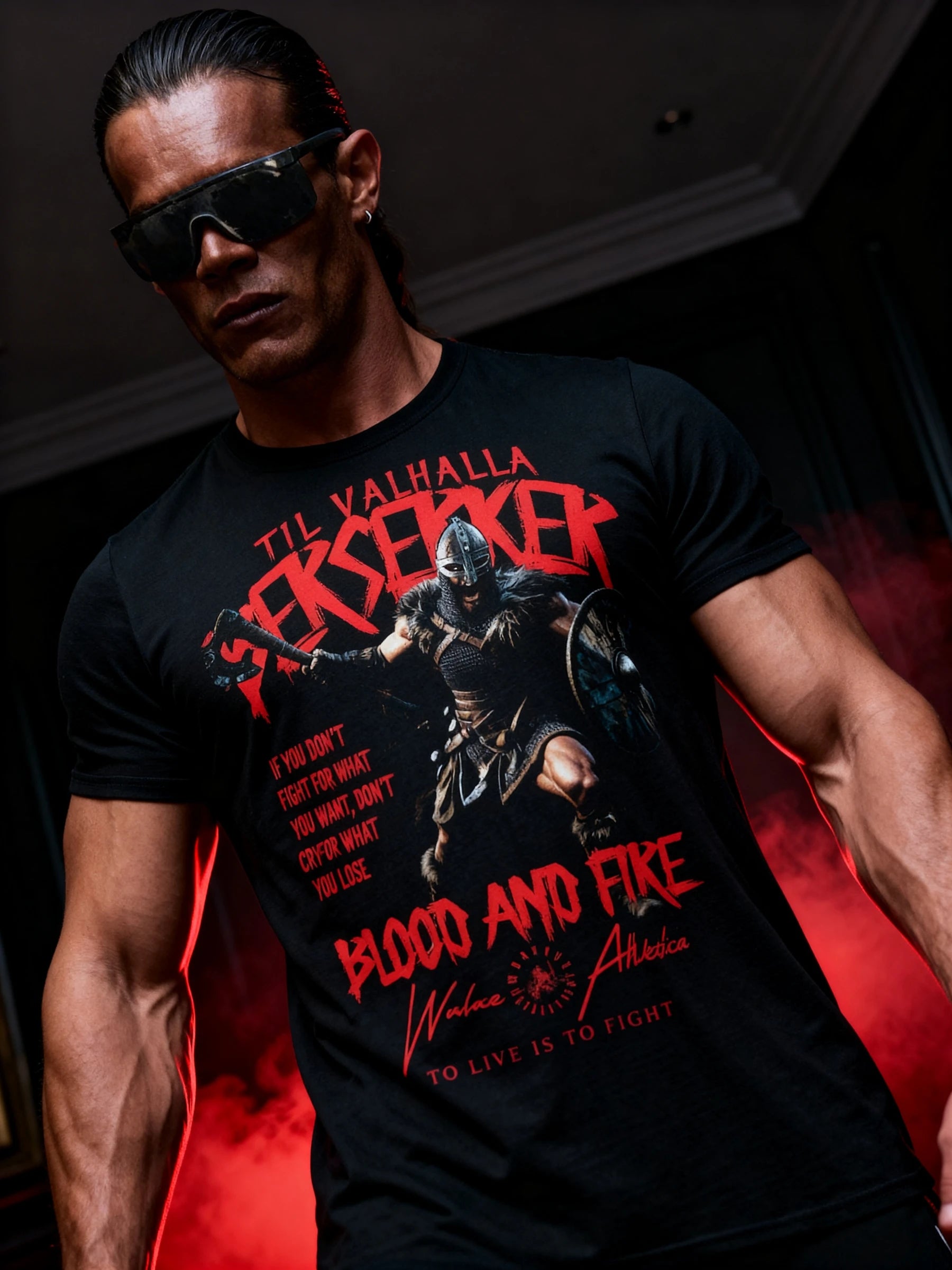 Viking Warlord Tee Lifestyle — Men's Athleisure Clothing with Norse Mythology Warrior Print by Warface Athletics