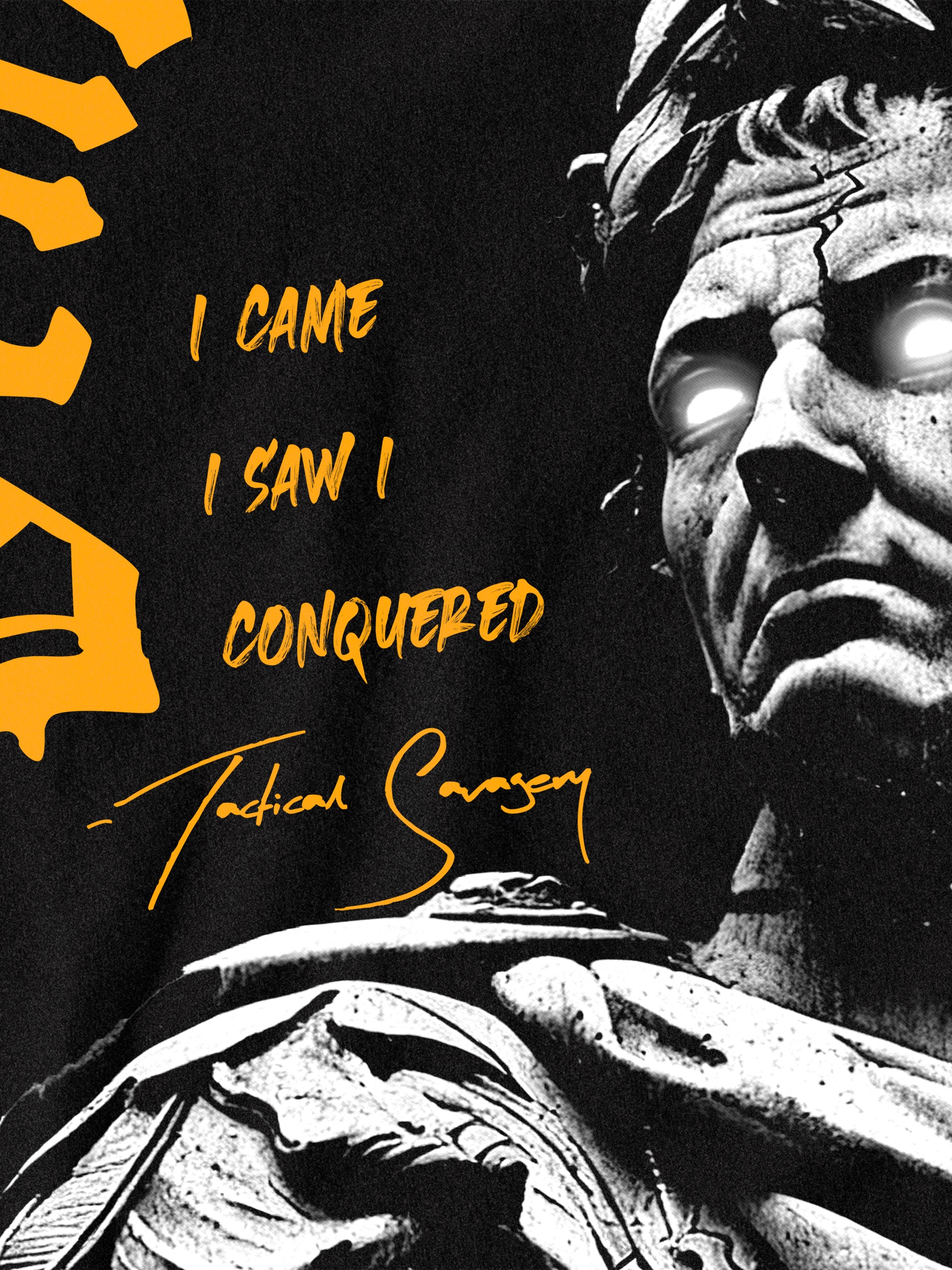 Veni Vidi Vici T-Shirt Display — Men's Roman Empire T-Shirt with Warrior Graphic and Latin Quote by Warface Athletics