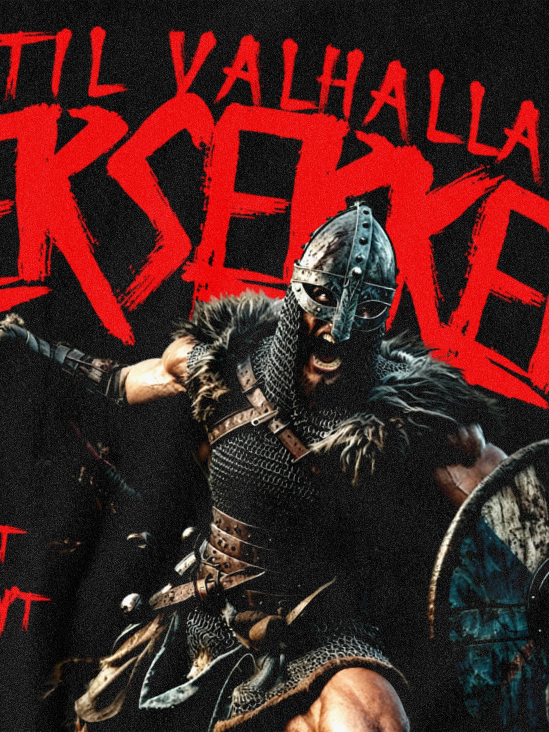 Viking Warlord Norse T-Shirt Display — Men's Graphic Tee for Guys with Viking Warrior Print by Warface Athletics